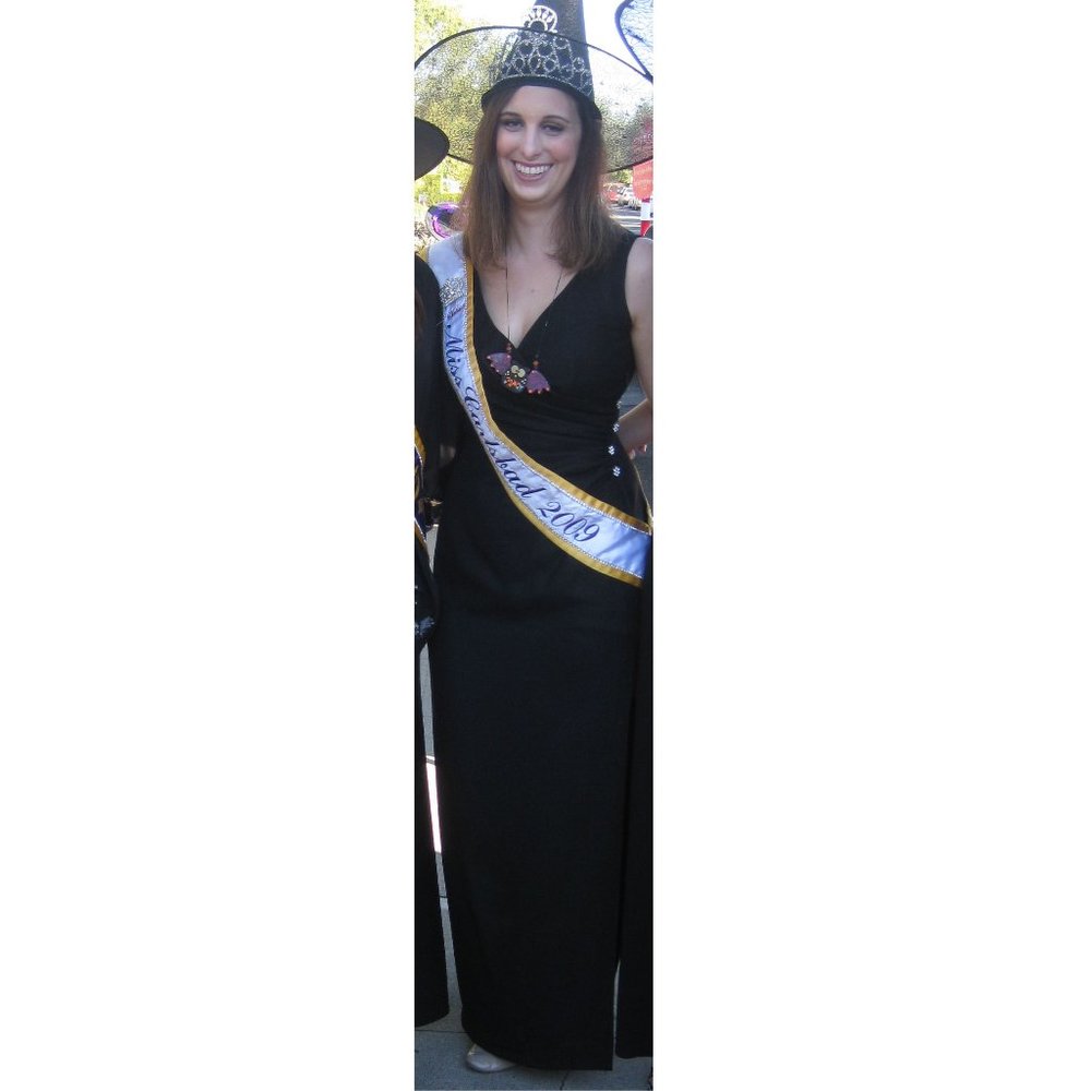 Original design handmade long black sparkle gown, size 4